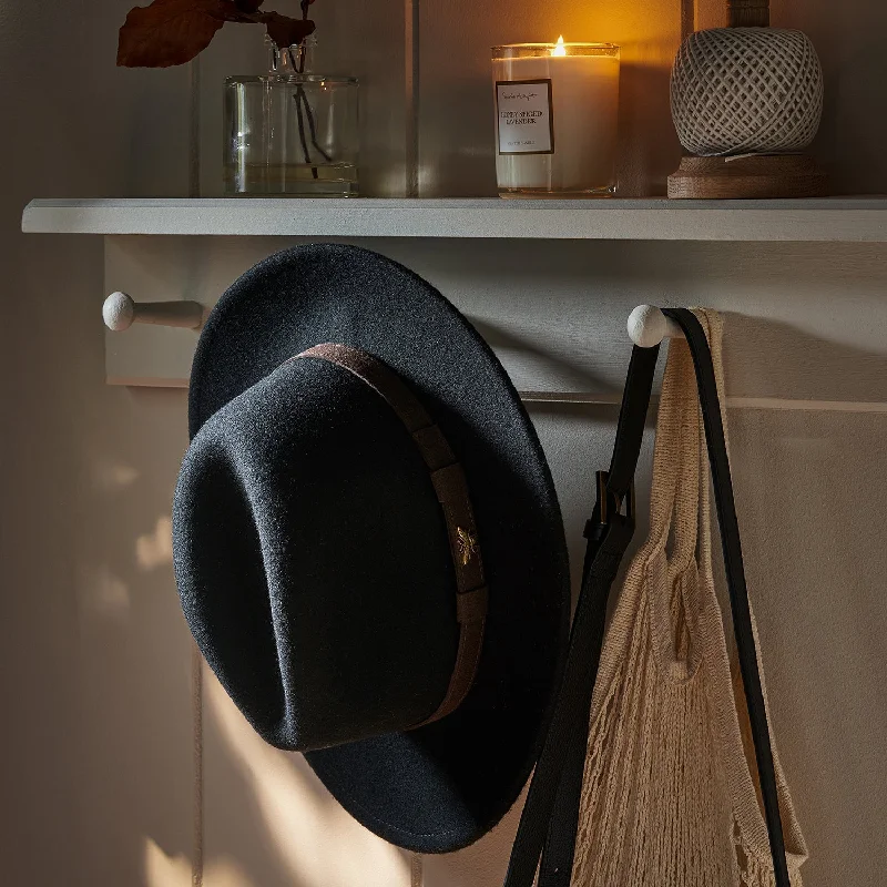 Bees Felt Fedora Hat - Black