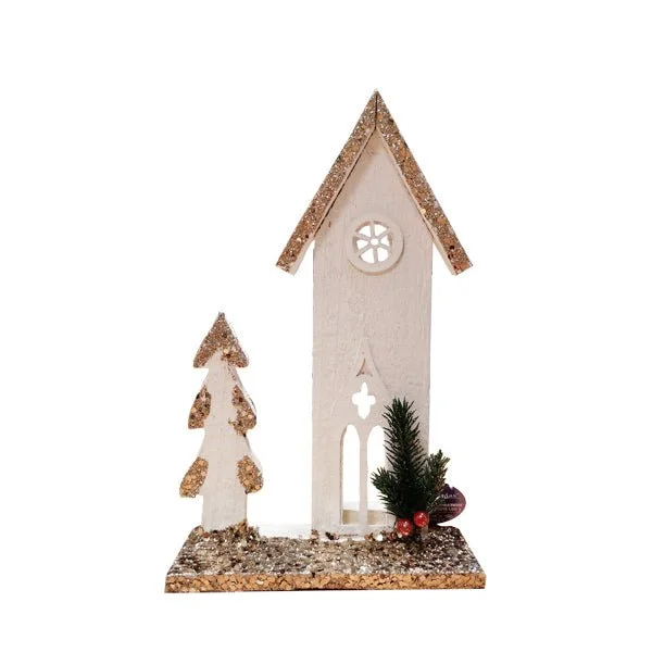 Christmas Wooden Church LED Lamp