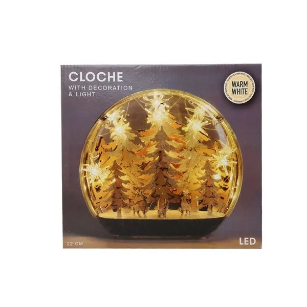 Dome Oval Wooden LED Decoration 22cm