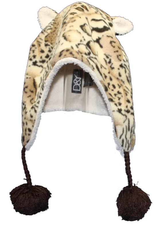 Faux Fur Animal Trapper - Brwn Leopard