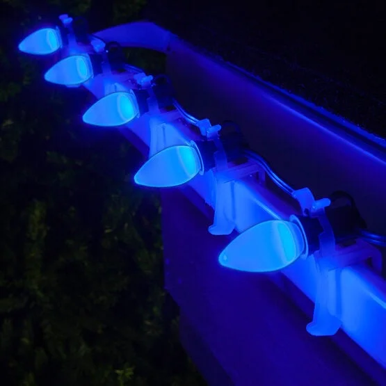 Set of 25 Ceramic Blue C9 Lights