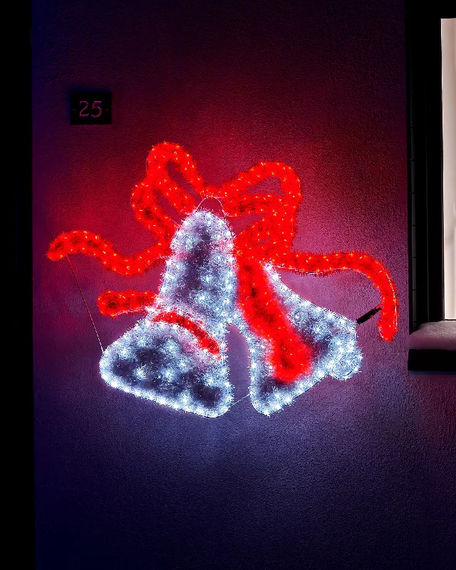 Festive Bell Rope Light Tinsel Silhouette, 113 cm