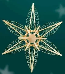 Wood Star with Shaved Trees Wall or Window Decoration, 12.75" by Martina Rudolph