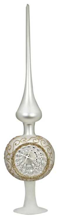 Tendril Reflections Tree Topper, white, 13" by Inge Glas of Germany