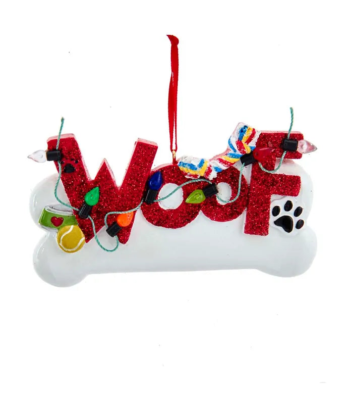 2.75" Resin Dog "Woof" Ornament