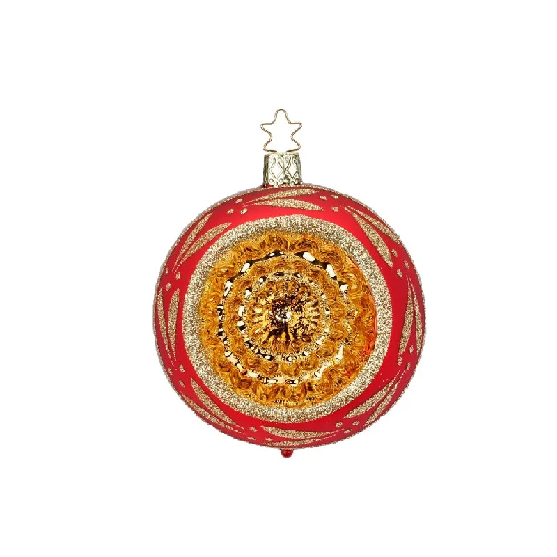 Flower Reflection Ornament, red, 6cm by Inge Glas of Germany