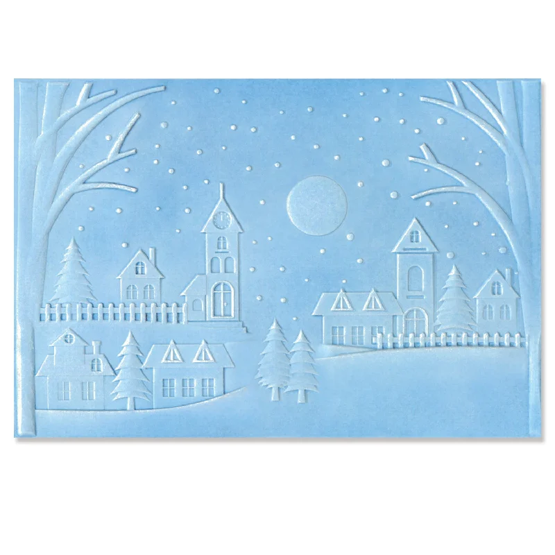 3-D Textured Impressions Embossing Folder - Winter Village