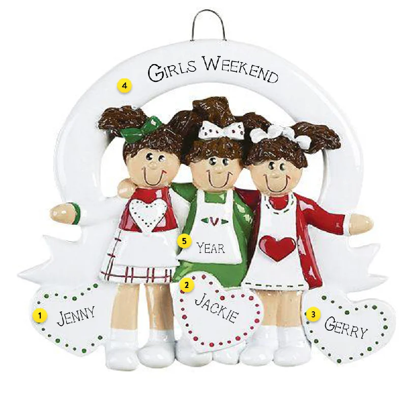 Personalized 3 Girls Ornament