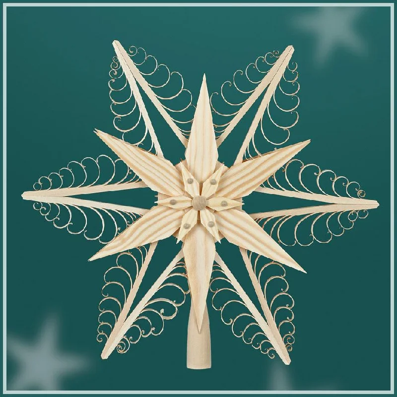 3 Layer Natural Star Tree Topper by Martina Rudolph in Seiffen