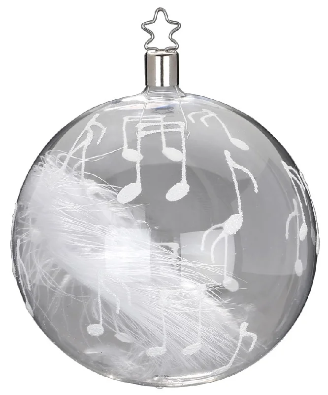 Music and Feathers Ball, transparent, 8cm by Inge Glas of Germany