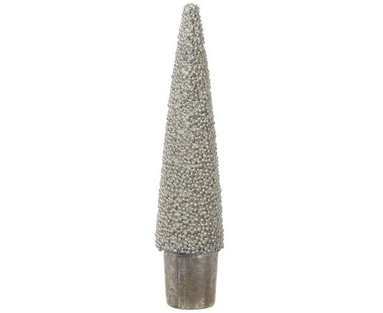 33" Silver Berry Cone Topiary