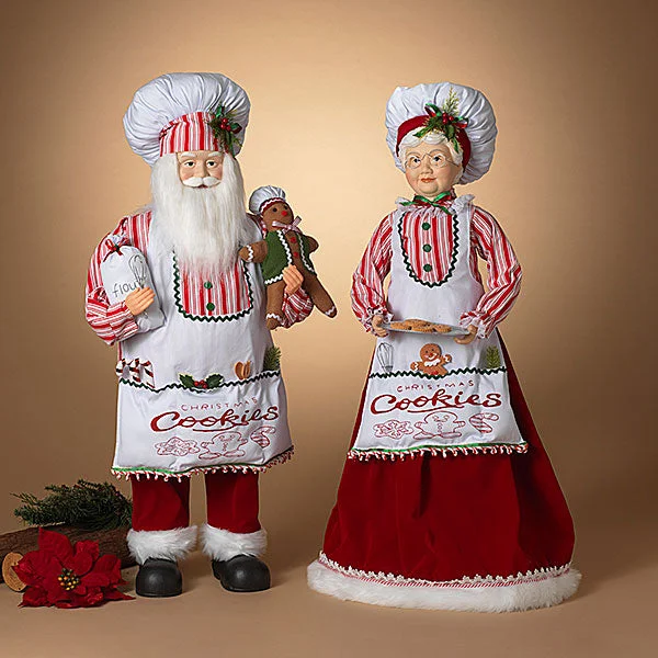 36.5"H Polyester Mr. & Mrs. Christmas set/2