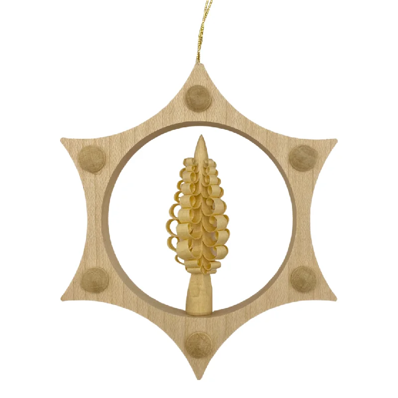 Hexagonal Pendant Ornament with 3D tree center by Martina Rudolph