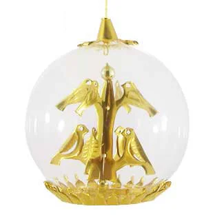 Birds Tree Foil Ornament, gold with gold bead by Resl Lenz