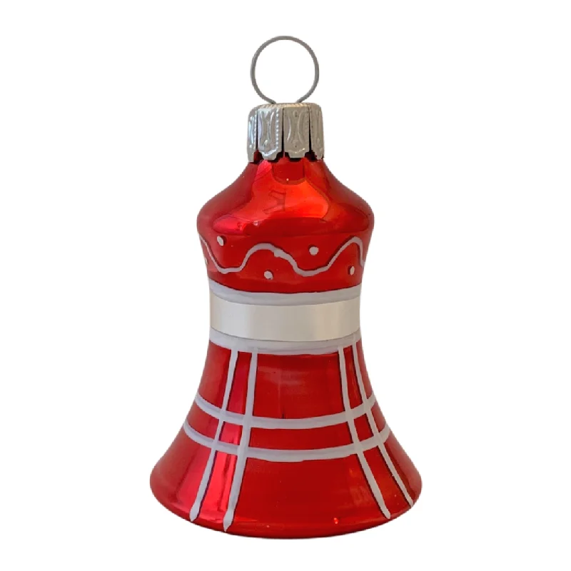 Bell, 4cm, red and white plaid by Glas Bartholmes