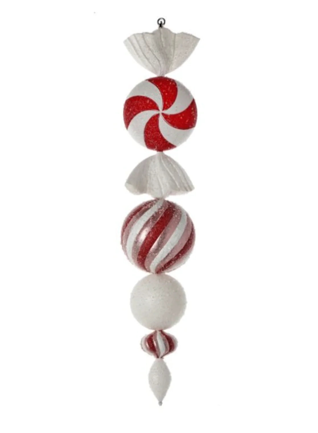 40" Vacuum Plate Peppermint Swirl Candy Finial Drop