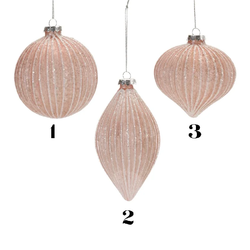 Pink Glamour Glass Ornament (3 styles - sold individually)