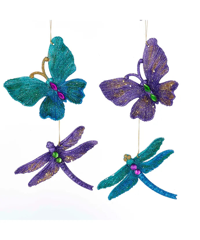 Peacock Glitter Butterfly and Dragonfly Ornaments (4 Styles – Sold individually)