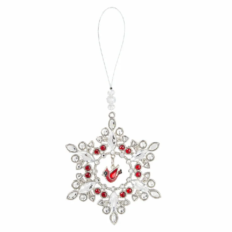 5.5" Cardinal Snowflake Ornament