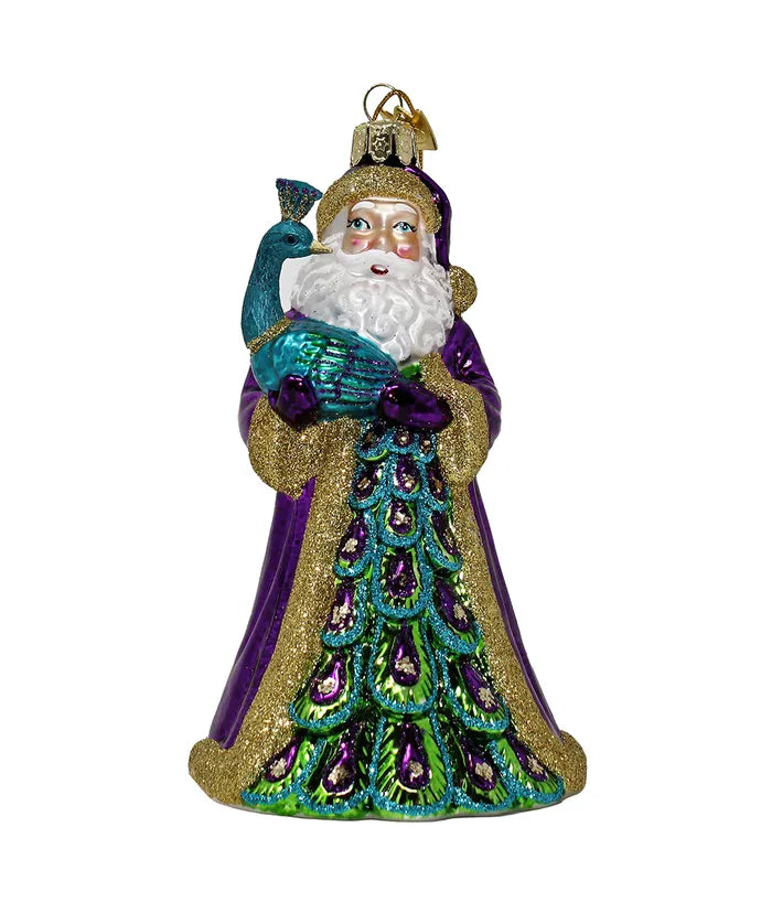 Noble Gems™ Peacock Santa Ornament