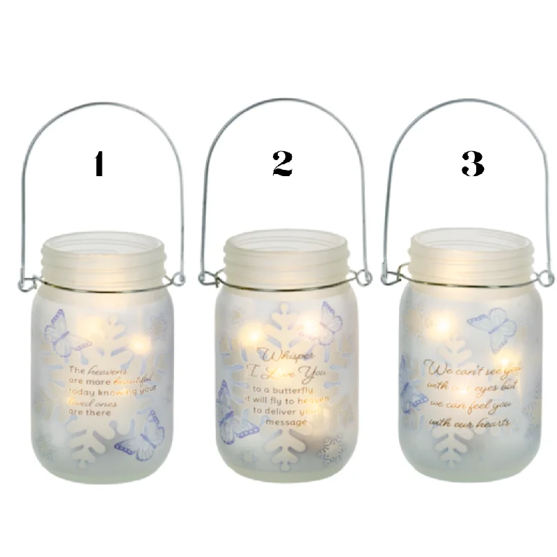 5"H Memorial Butterflies - Mason Jar Light Up Decor (sold individually)