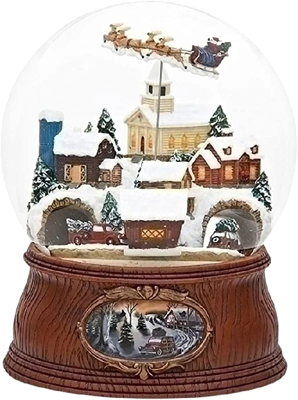 Musical Santa Globe W/ Rotating Sleigh, 7.75"