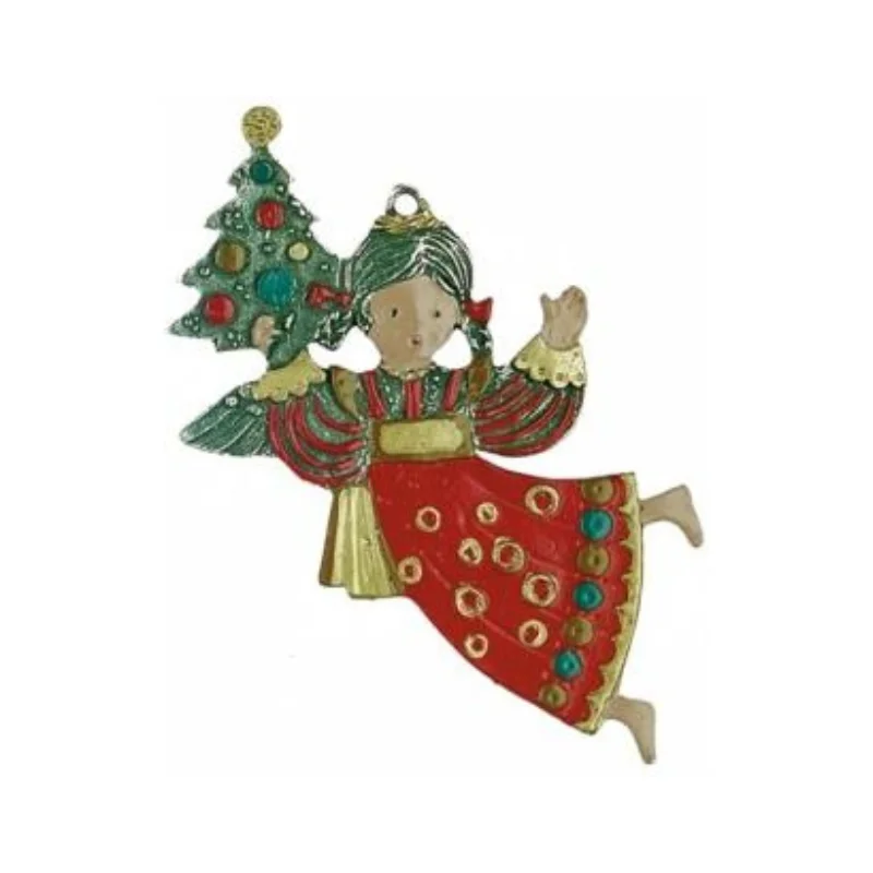 Angel with Tree Ornament by Kuehn Pewter