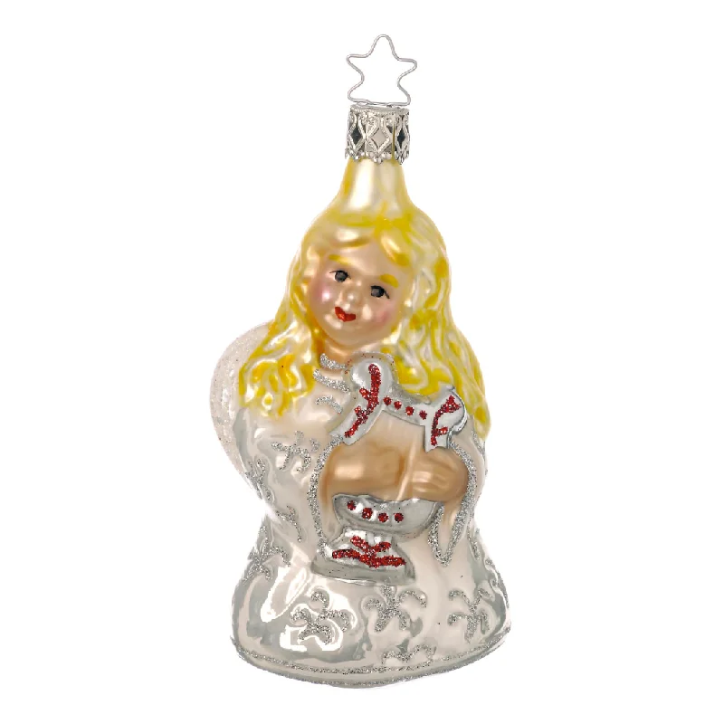 Angelic Harpist Angel Ornament by Inge Glas of Germany