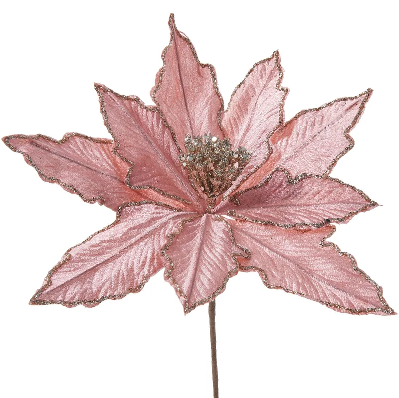 Artificial Poinsettia Flower, Pink, 30 cm