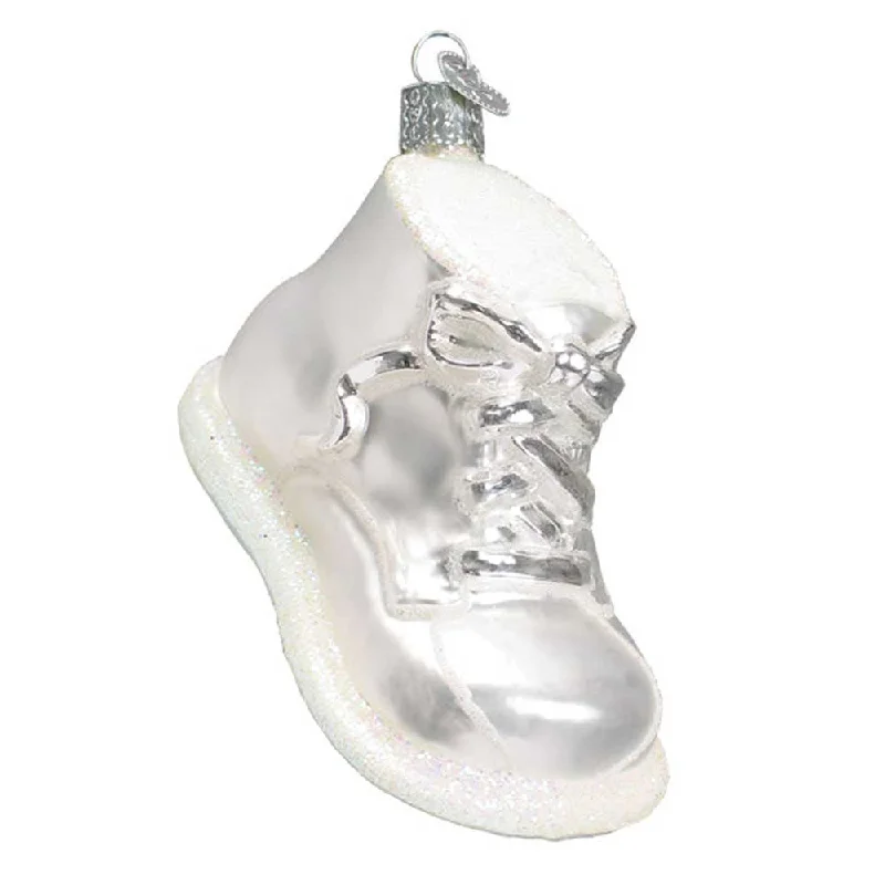 White, Baby Shoe Ornament - Old World Christmas