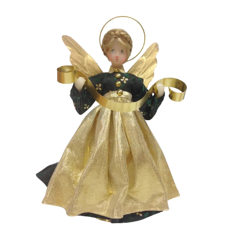 Black and Green Dress with Gold Apron Wax Angel by Margarete and Leonore Leidel in Iffeldorf