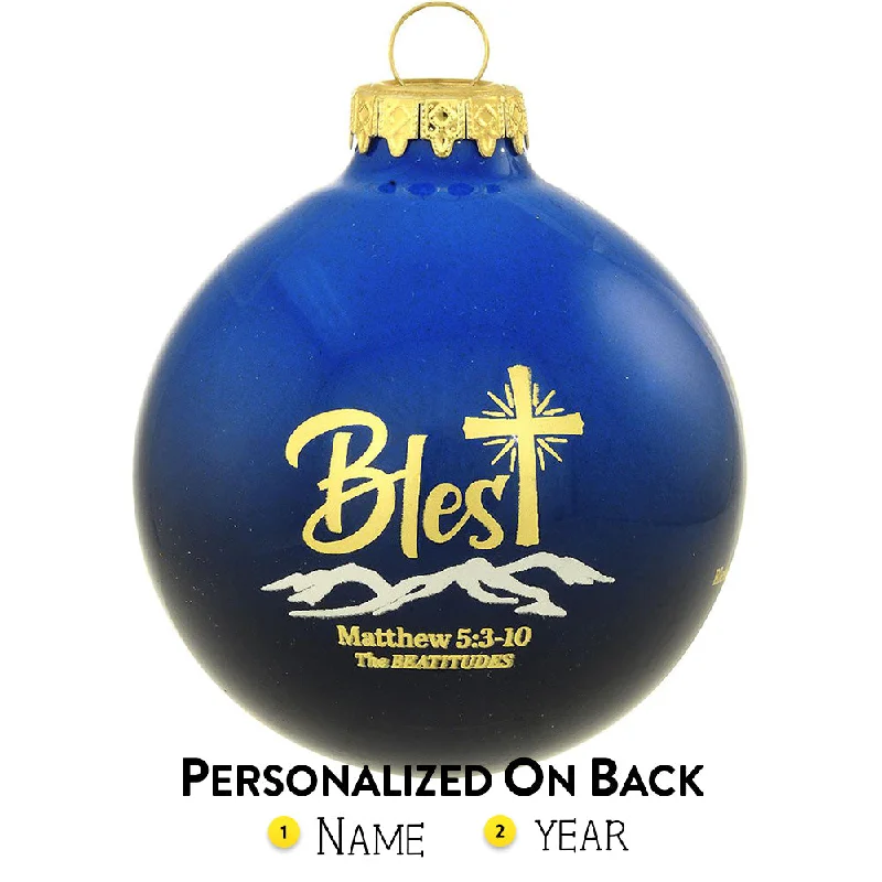 Personalized Blest Glass Bulb Ornament