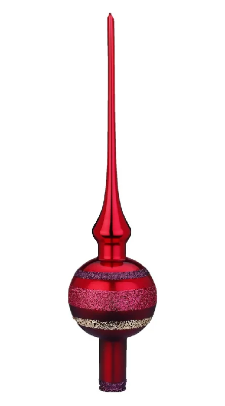 Block Stripes Tree Topper, Dark Red by Inge Glas of Germany