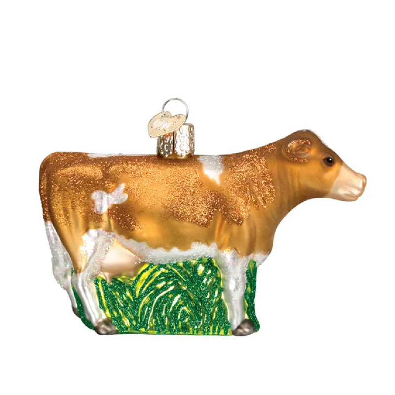 Brown Dairy Cow Ornament - Old World Christmas