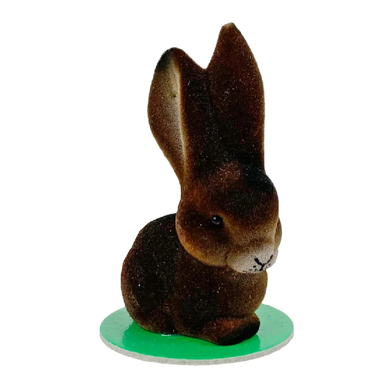 Bunny, Brown Flocked Figurine by Ino Schaller