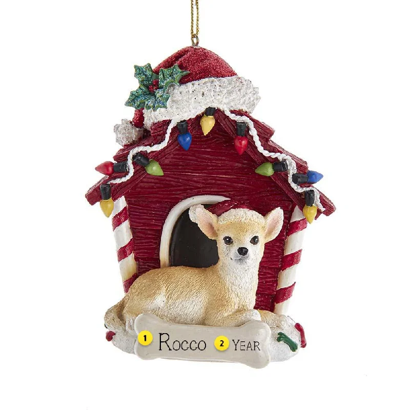 Personalized Chihuahua in Dog House Ornament