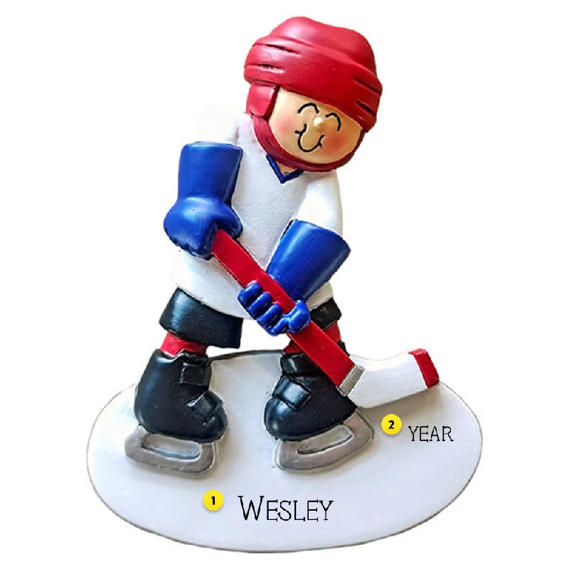 Personalized Child Hockey Player Ornament