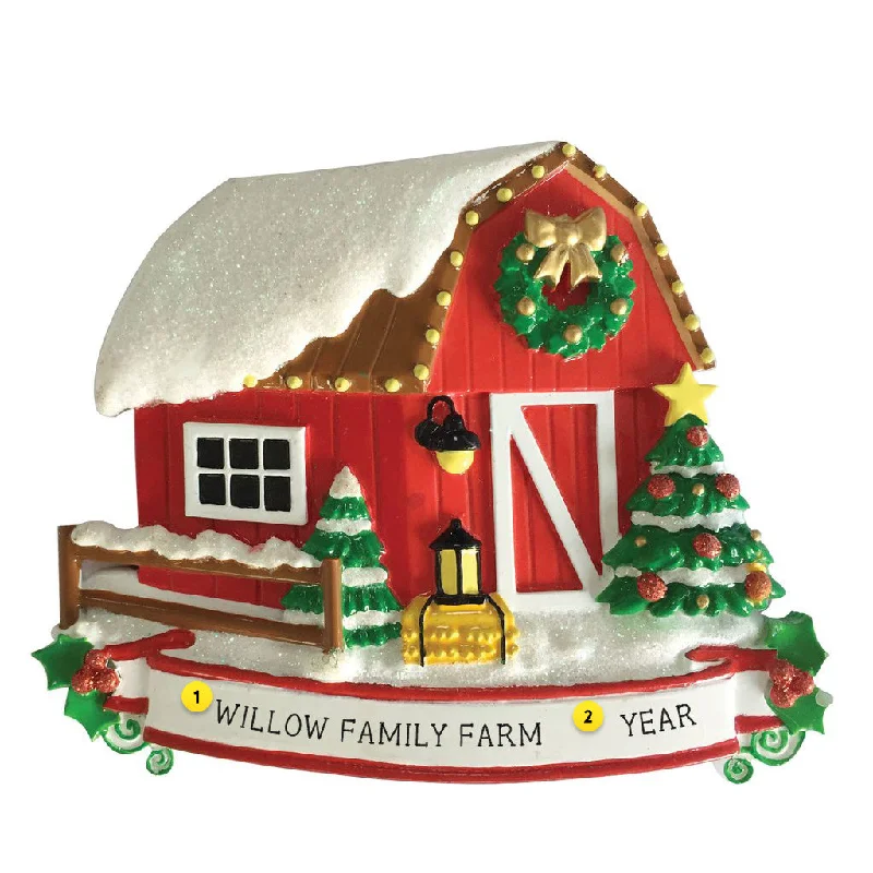 Personalized Christmas Barn Ornament