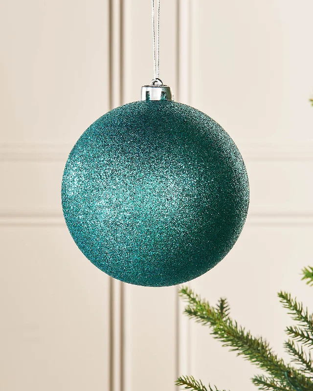 Teal Large Glitter Shatterproof Bauble, 15 cm