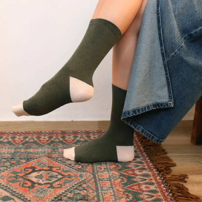 Women's Contrast Heel & Toe Cotton Socks