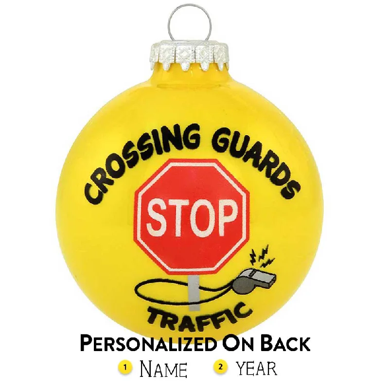 Personalized Crossing Guard Glass Bulb Ornament