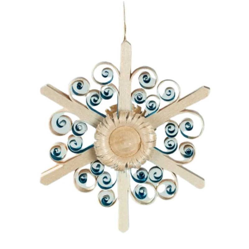 Hanging Star with Flower, blue by Martina Rudolph