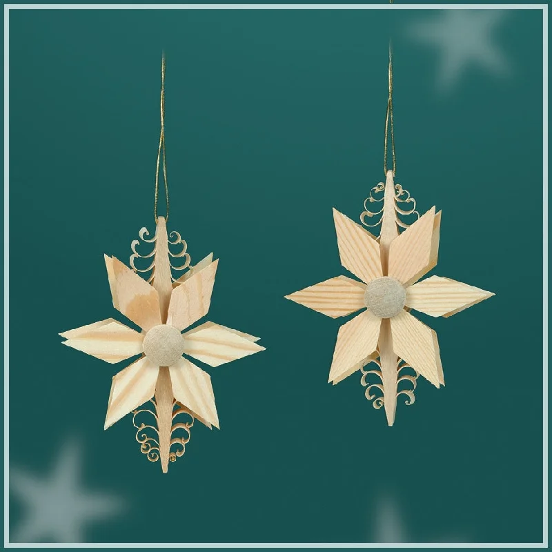 Double Pine Cone with Star, flat, natural by Martina Rudolph