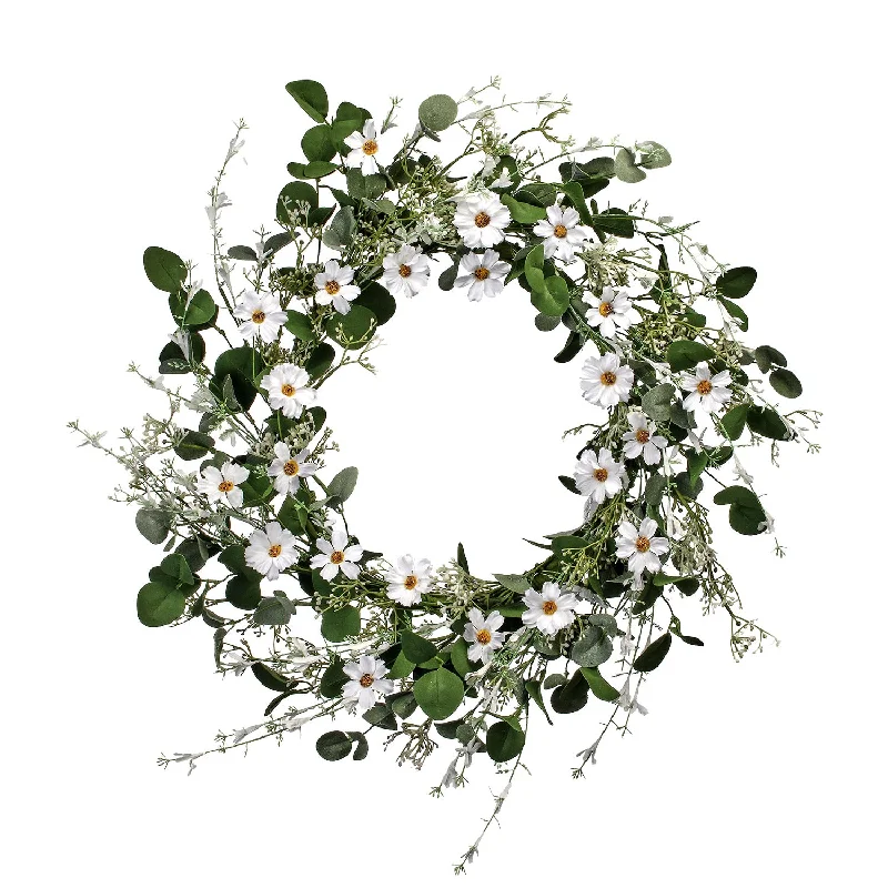 Daisy & Honeysuckle Wreath 26"