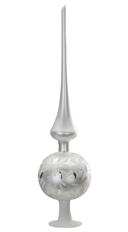 Delights Finial Tree Topper, white matte, 11.9" by Inge Glas of Germany