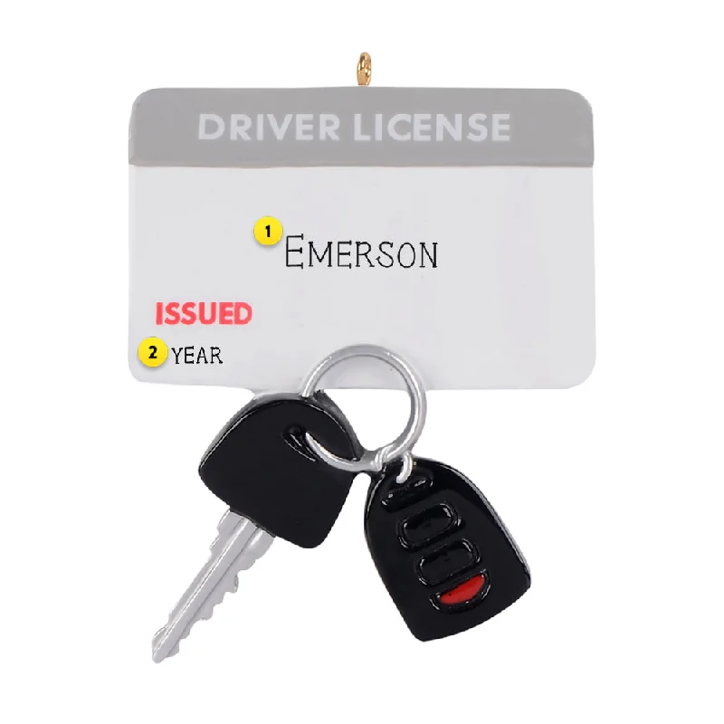 Personalized Driver's License and Car Key Ornament