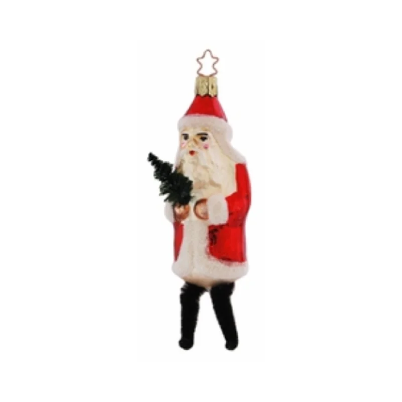 Father Christmas with Chenille Legs Ornament by Inge Glas of Germany