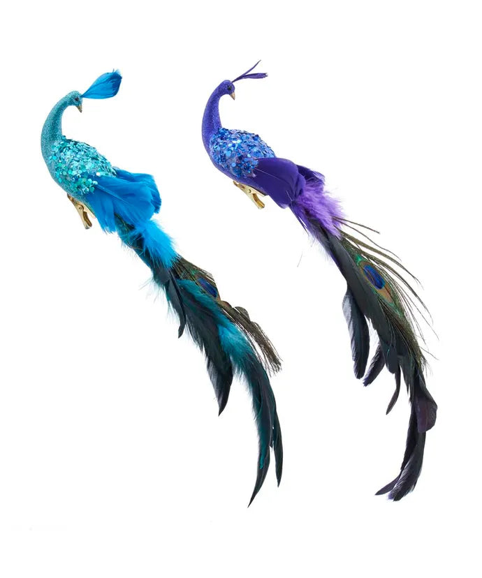 Feather Peacock Clip-On Ornaments (sold individually)