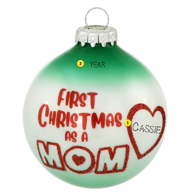 Personalized First Christmas as a Mom Ornament