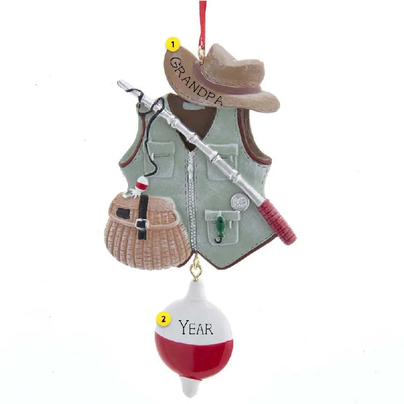 Personalized Fishing Vest Ornament